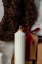 Ribbed Pillar Candle- Medium