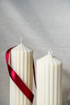Ribbed Pillar Candle-Jumbo