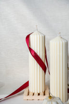 Ribbed Pillar Candle-Jumbo