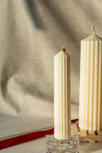 Ribbed Pillar Candle- Medium