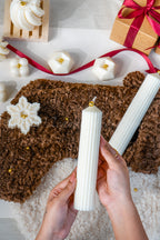 Ribbed Pillar Candle- Medium