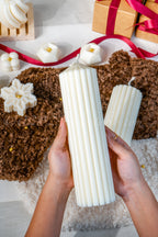 Ribbed Pillar Candle-Jumbo